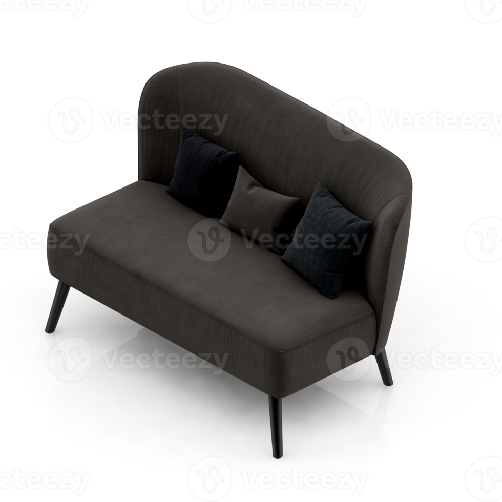 sillón isométrico aislado 3d render png