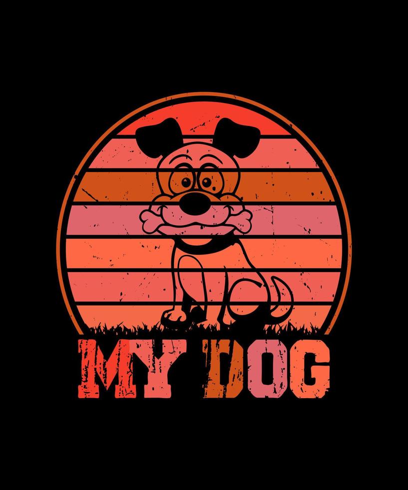 diseño de camiseta de vector de mi perro