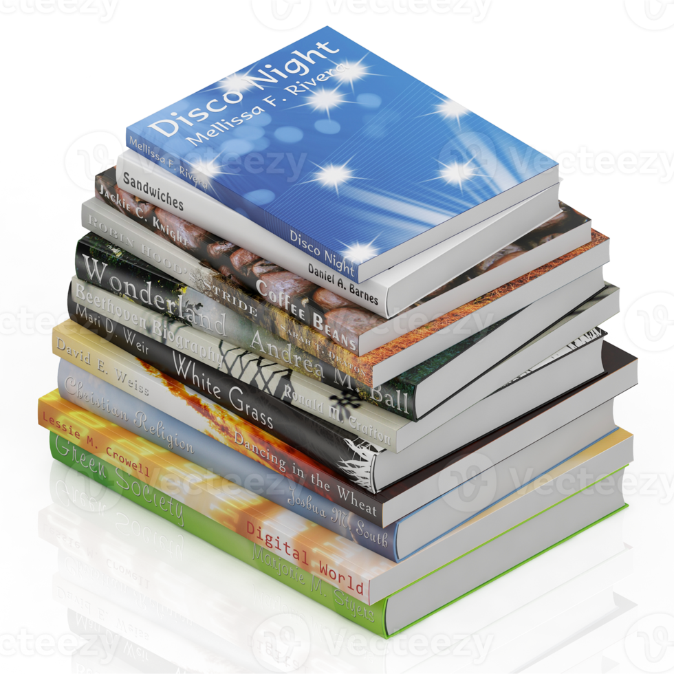 Isometric Books 3D render png