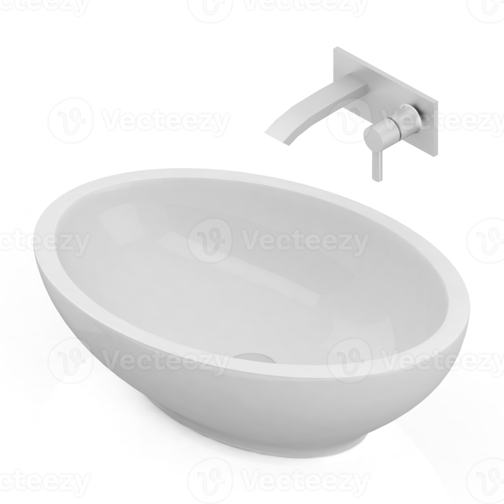 Isometric bathroom items 3D isolated render png