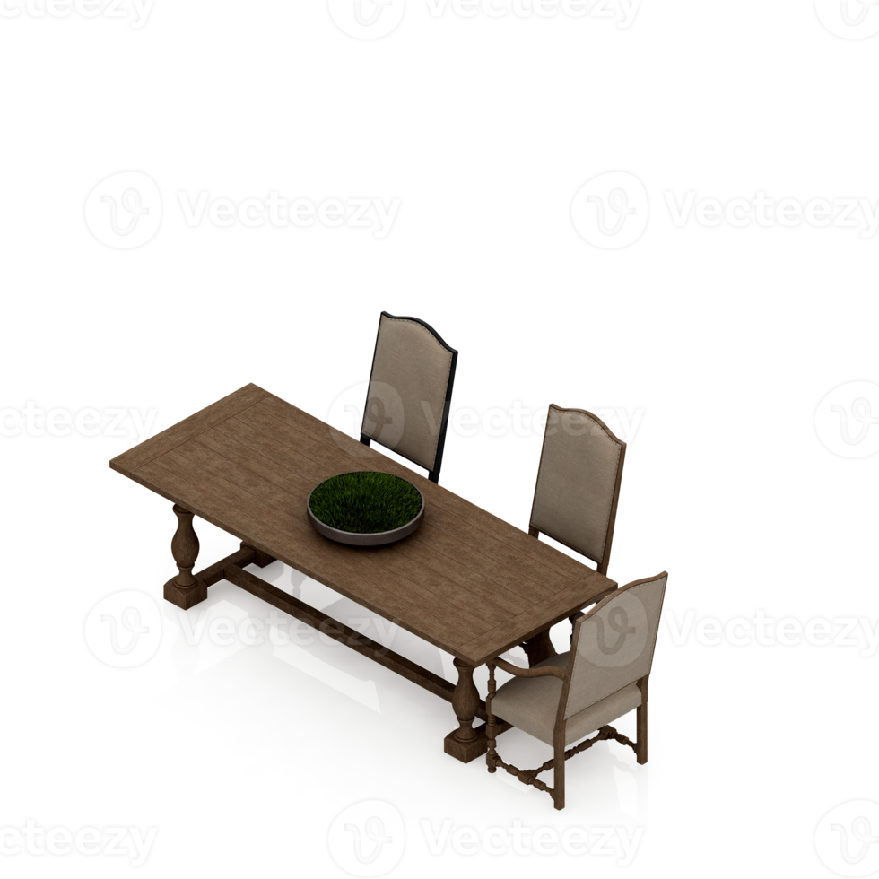 Isometric Table 3D render png