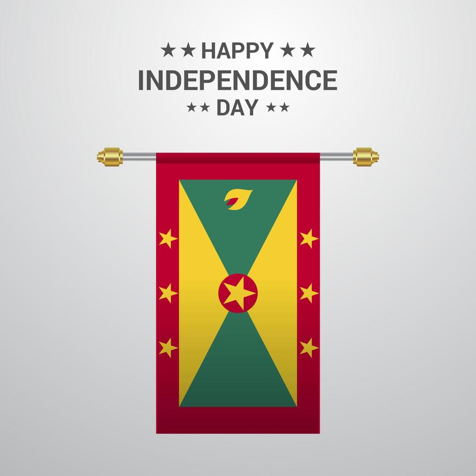 Grenada Independence day hanging flag background vector