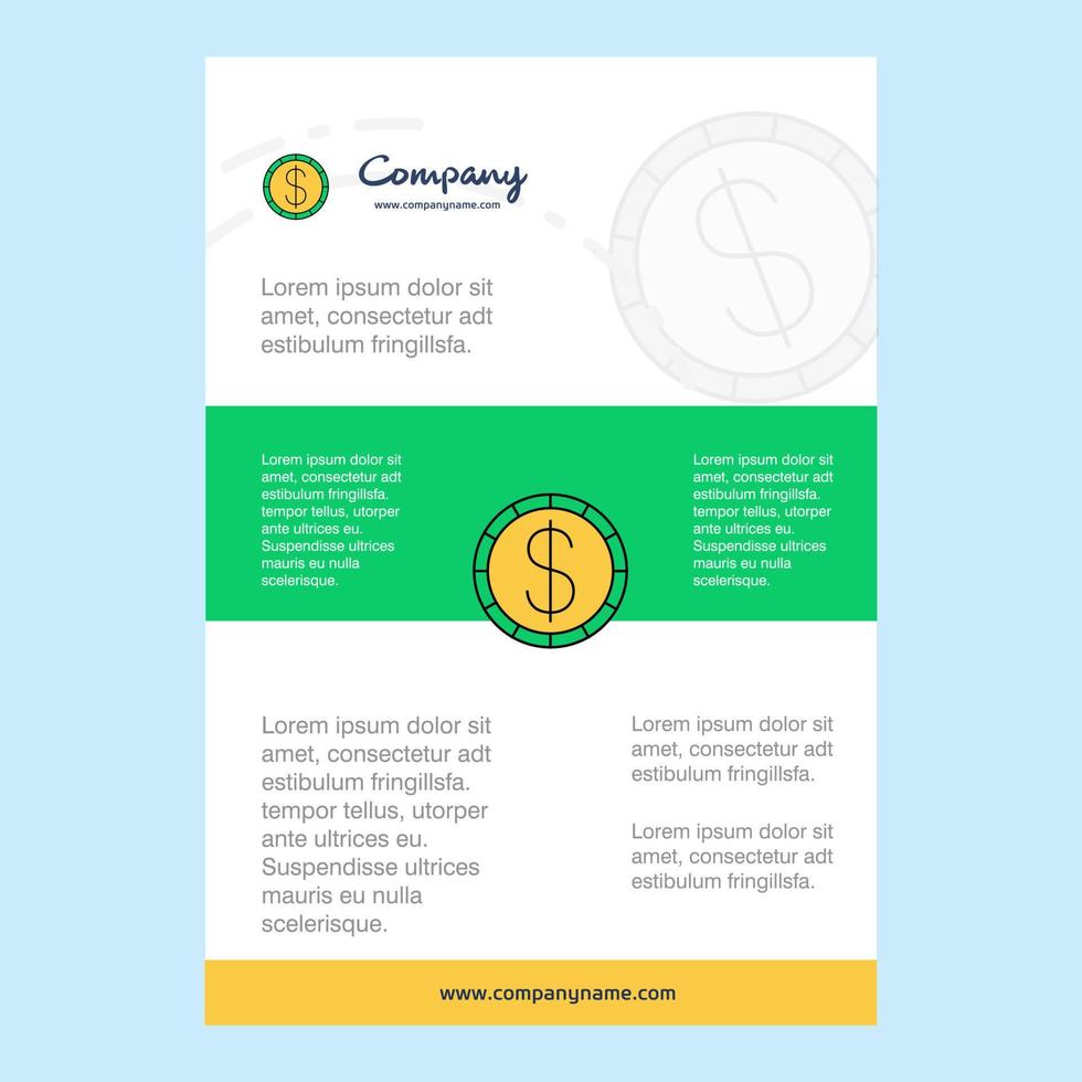 Template layout for Dollar comany profile annual report presentations leaflet Brochure Vector Background