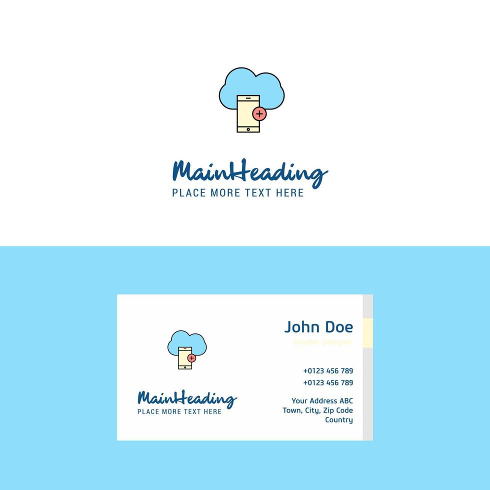Flat Cloud with smart phone Logo and Visiting Card Template Busienss Concept Logo Design vector