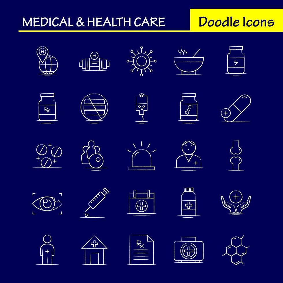 Medical And Health Care Hand Drawn Icon for Web Print and Mobile UXUI Kit Such as Medical Eye Eye Search Test Medical Medicine Hospital Pictogram Pack Vector