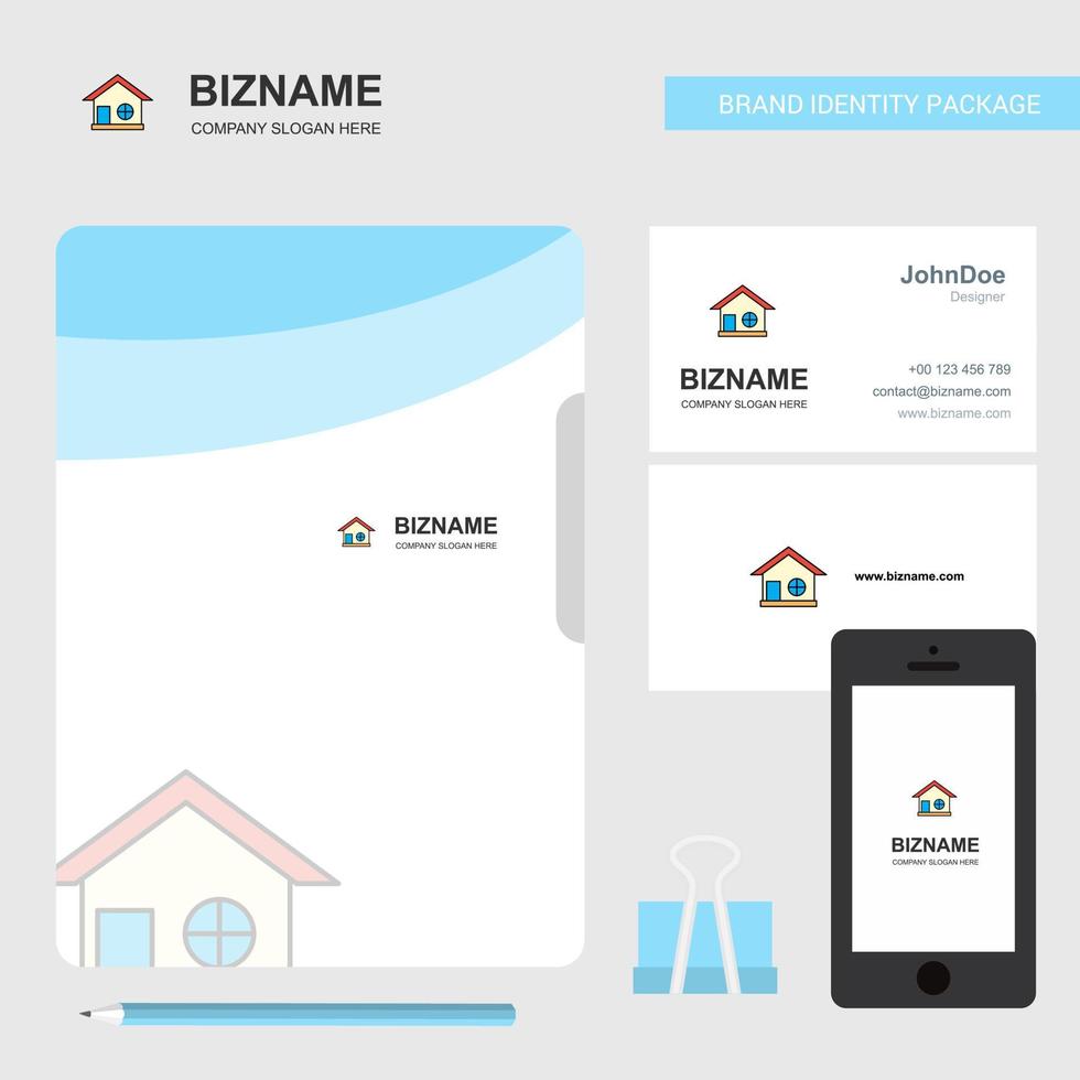 Home Business Logo File Cover Visiting Card and Mobile App Design Vector Illustration