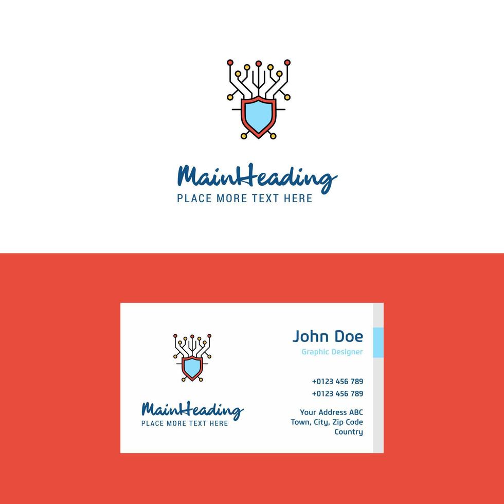 Flat Cyber security Logo and Visiting Card Template Busienss Concept Logo Design vector