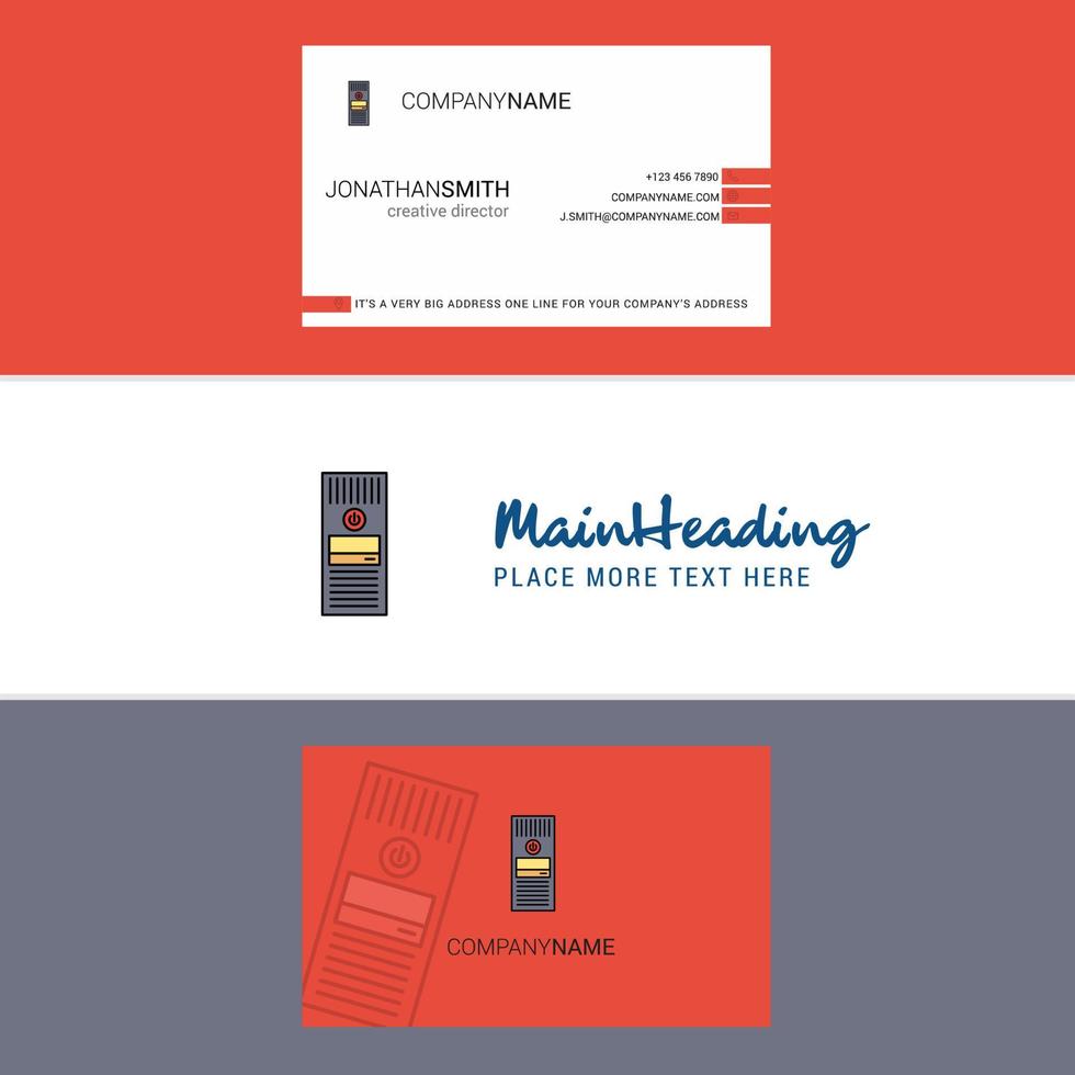Beautiful CPU Logo and business card vertical Design Vector