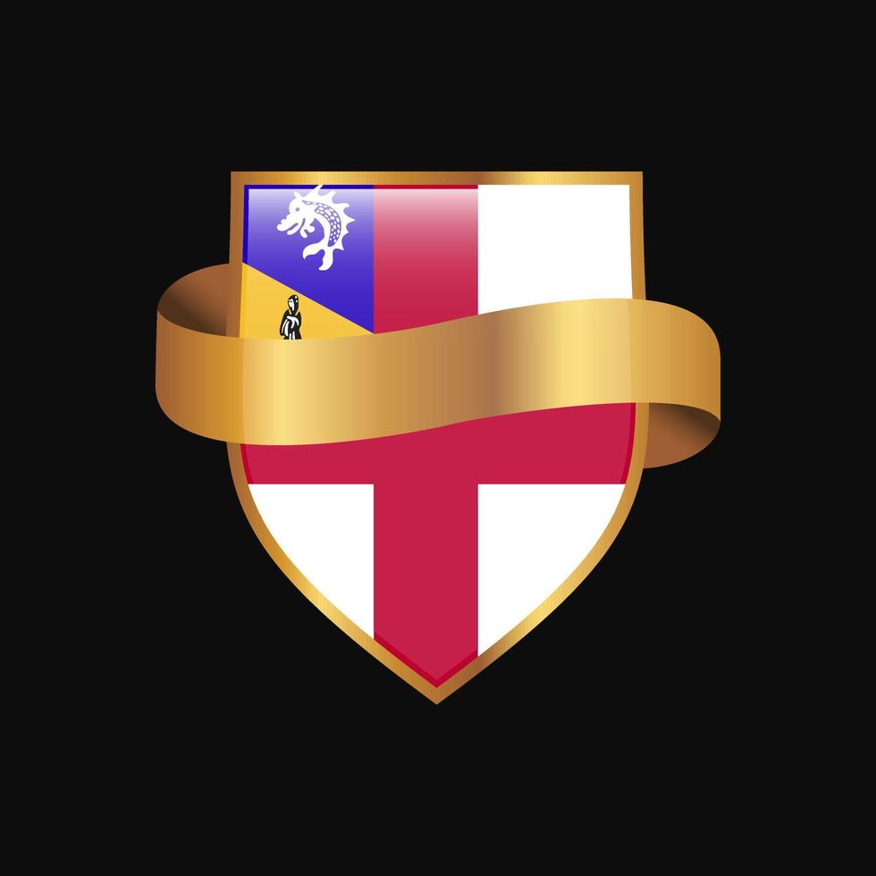 Herm flag Golden badge design vector