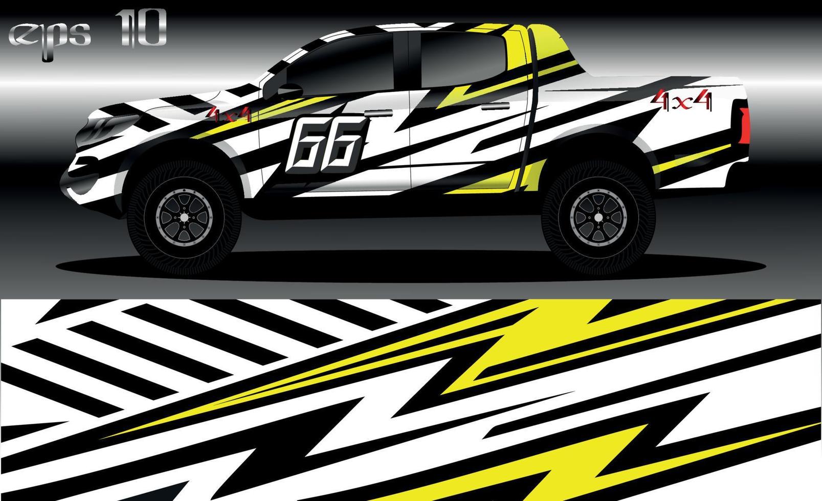 Car decal wrap design, truck and cargo van wrap vector. Graphic abstract stripe designs for vehicle, race, advertisement, adventure and livery car vector