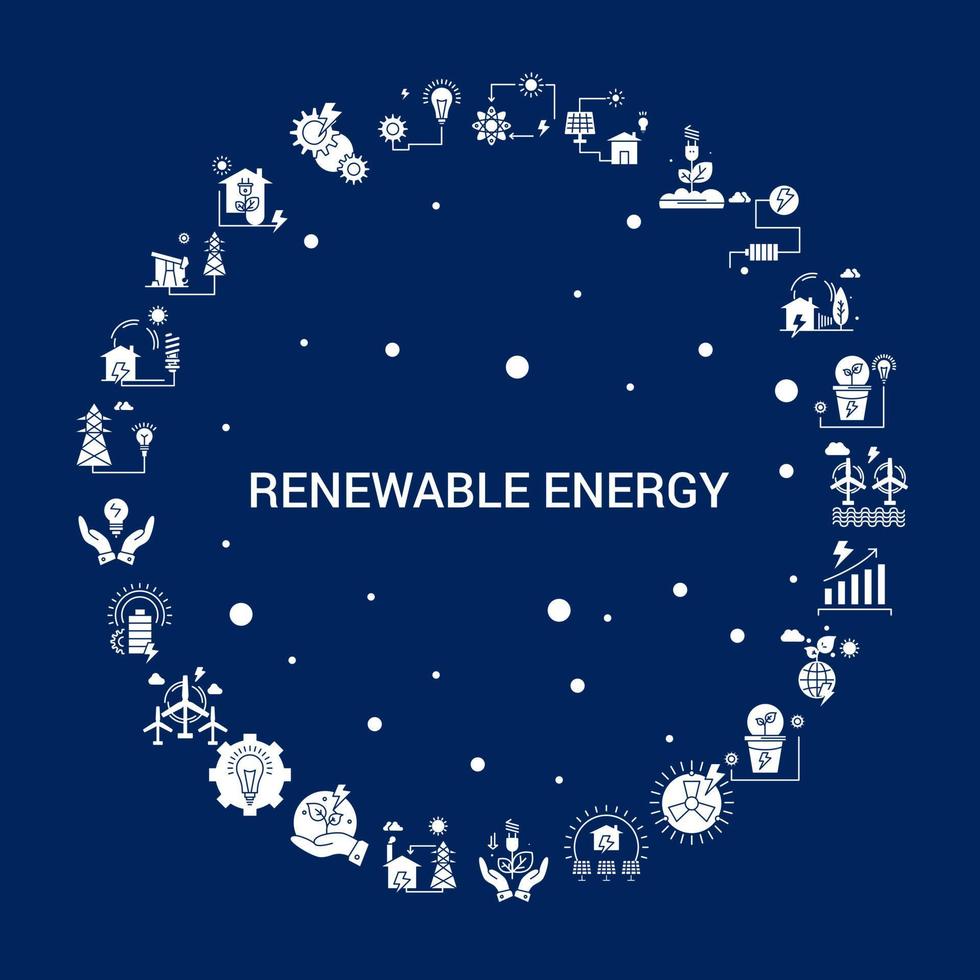 Creative Renewable Energy icon Background vector