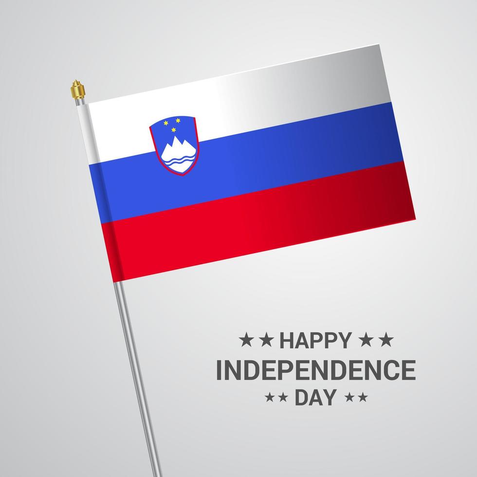 Slovenia Independence day typographic design with flag vector