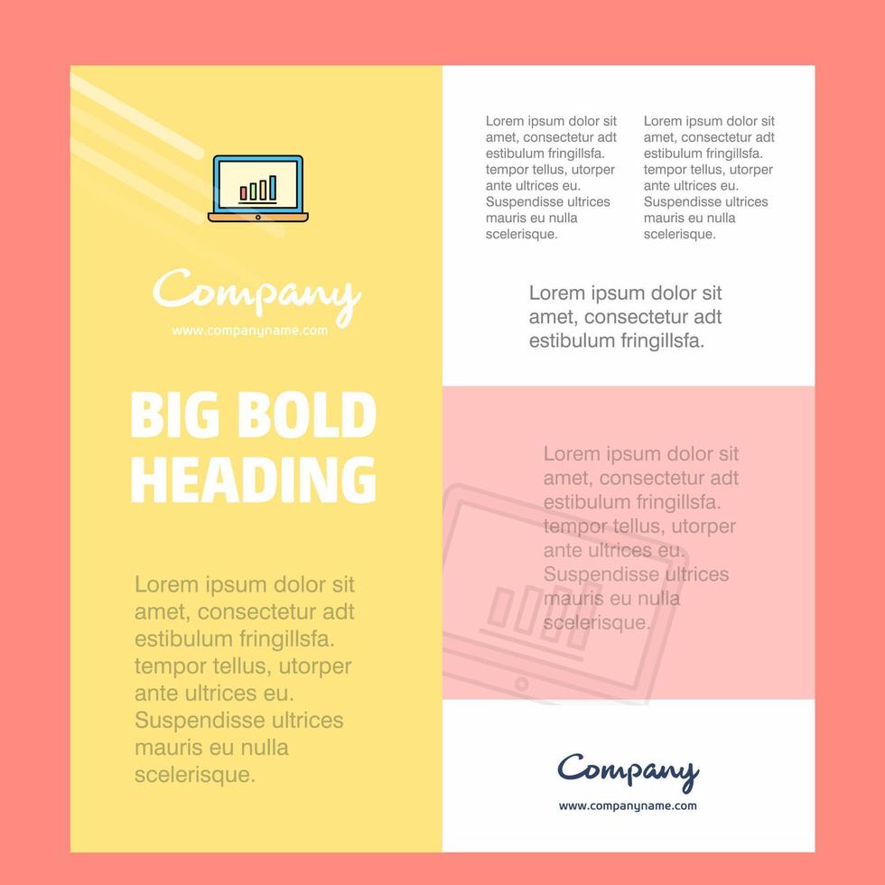 Laptop Business Company Poster Template with place for text and images vector background