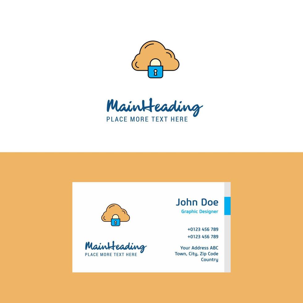 Flat Cloud protected Logo and Visiting Card Template Busienss Concept Logo Design vector