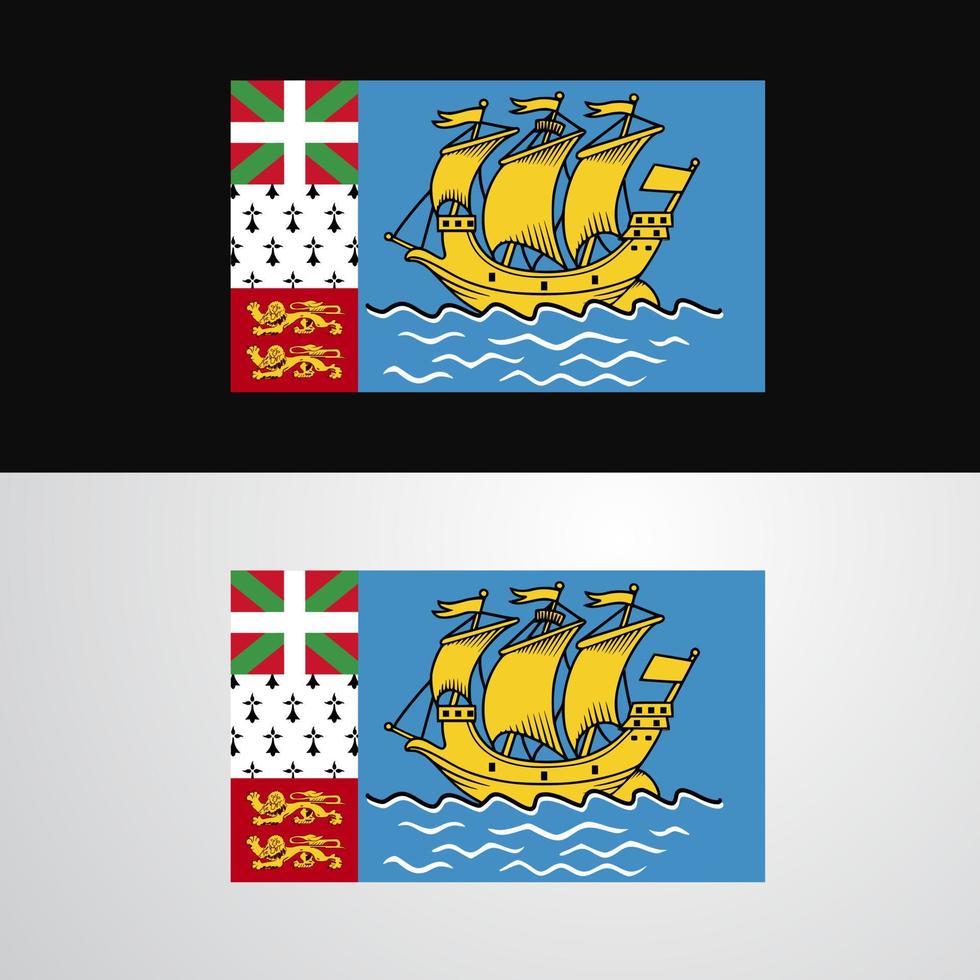 Saint Pierre and Miquelon Flag banner design vector