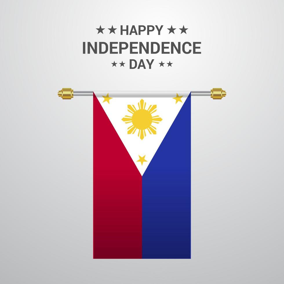 fondo de bandera colgante del día de la independencia de filipinas vector