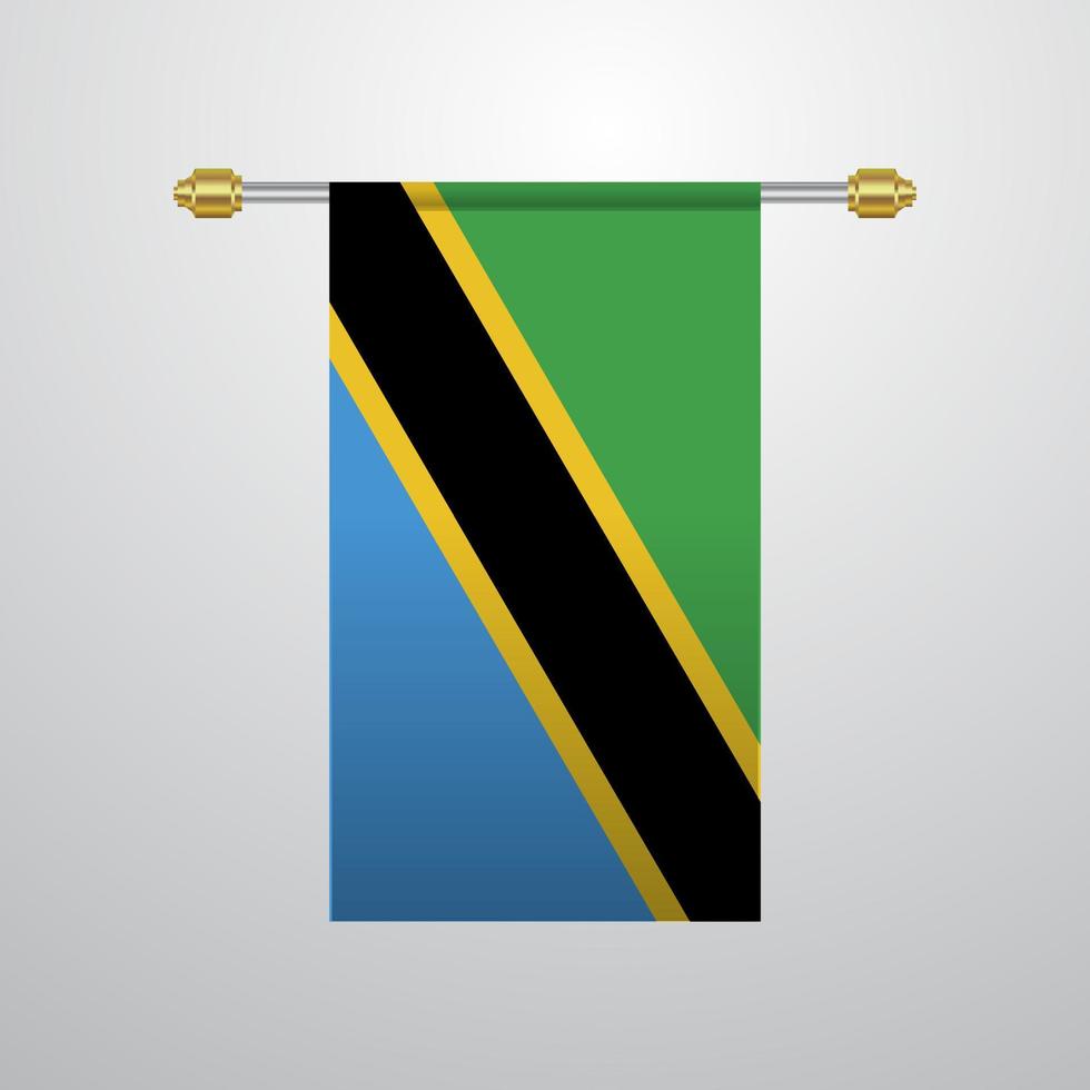 bandera colgante de tanzania vector