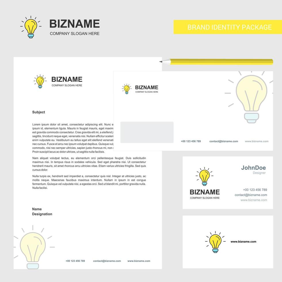 Idea Business Letterhead Envelope and visiting Card Design vector template