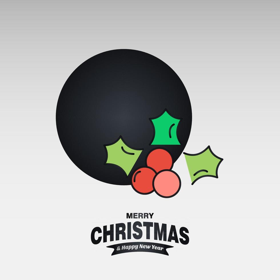 tarjeta de navidad con diseño elegante creativo y vector de fondo claro