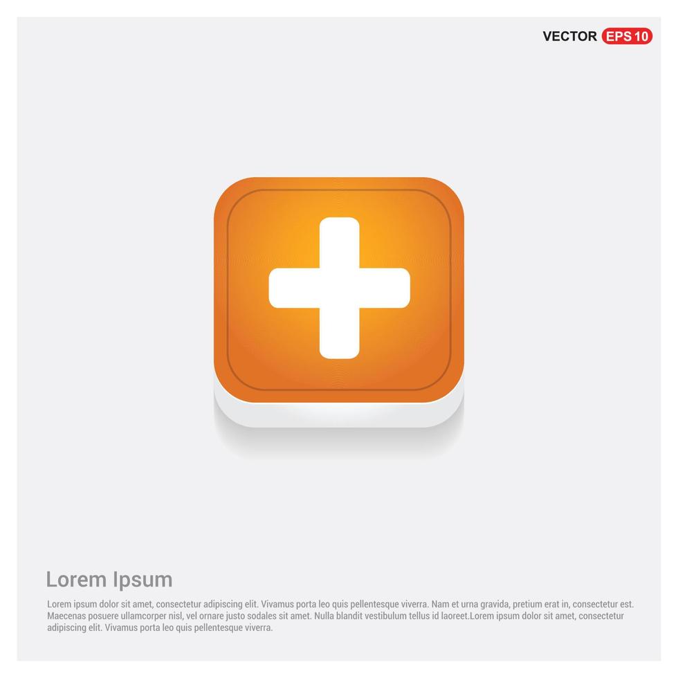 hospital plus sign button icon vector