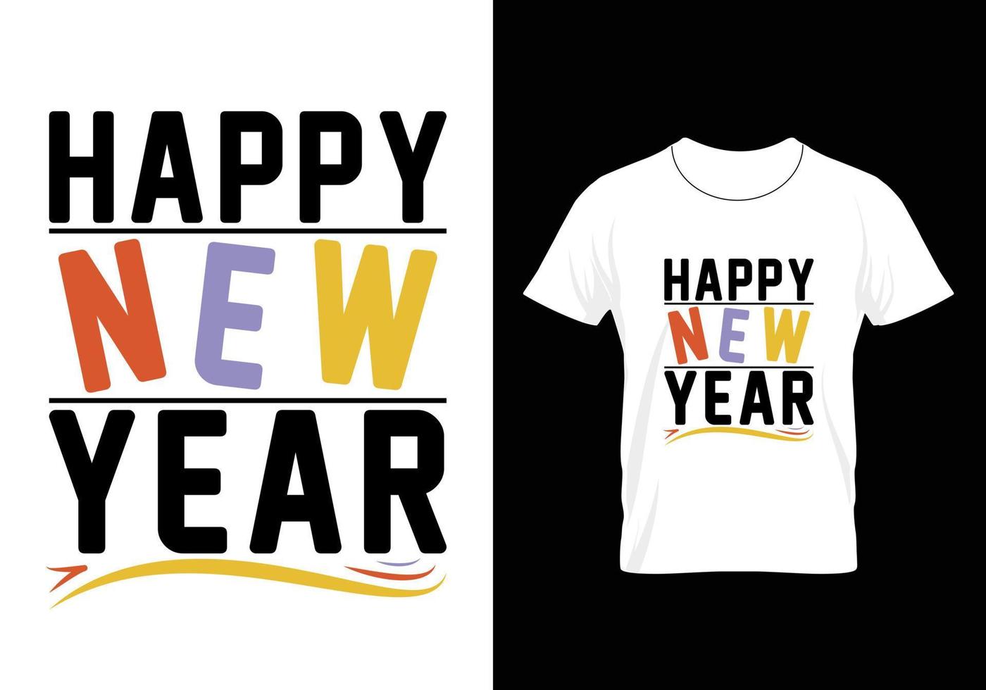 Best Typography Christmas and Happy new year T-shirt design vector