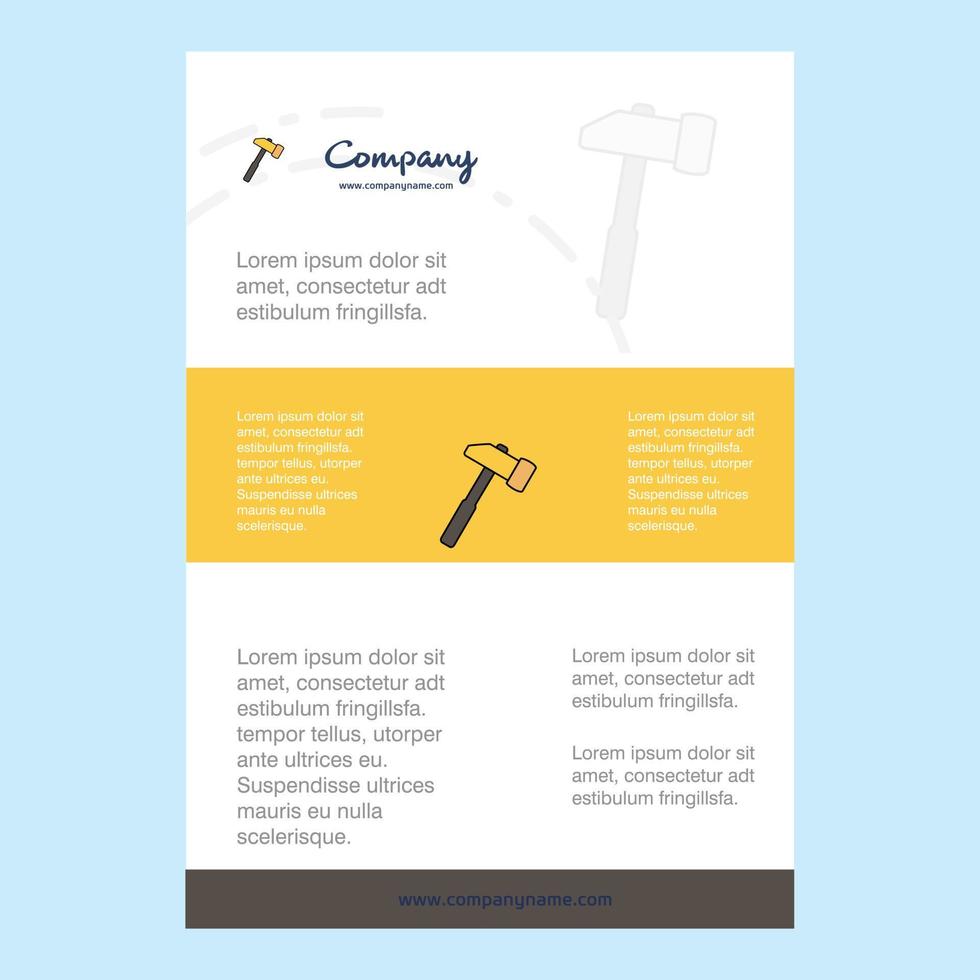 Template layout for Hammer comany profile annual report presentations leaflet Brochure Vector Background