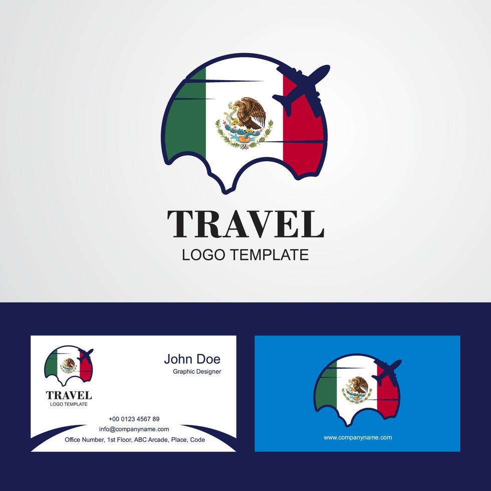Travel Mexico Flag Logo and Visiting Card Design vector