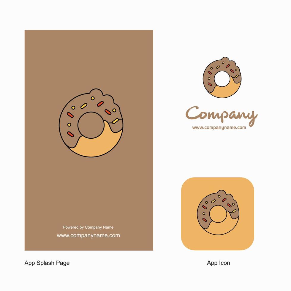 icono de la aplicación del logotipo de la empresa donut y diseño de la página de bienvenida elementos de diseño de aplicaciones comerciales creativas vector