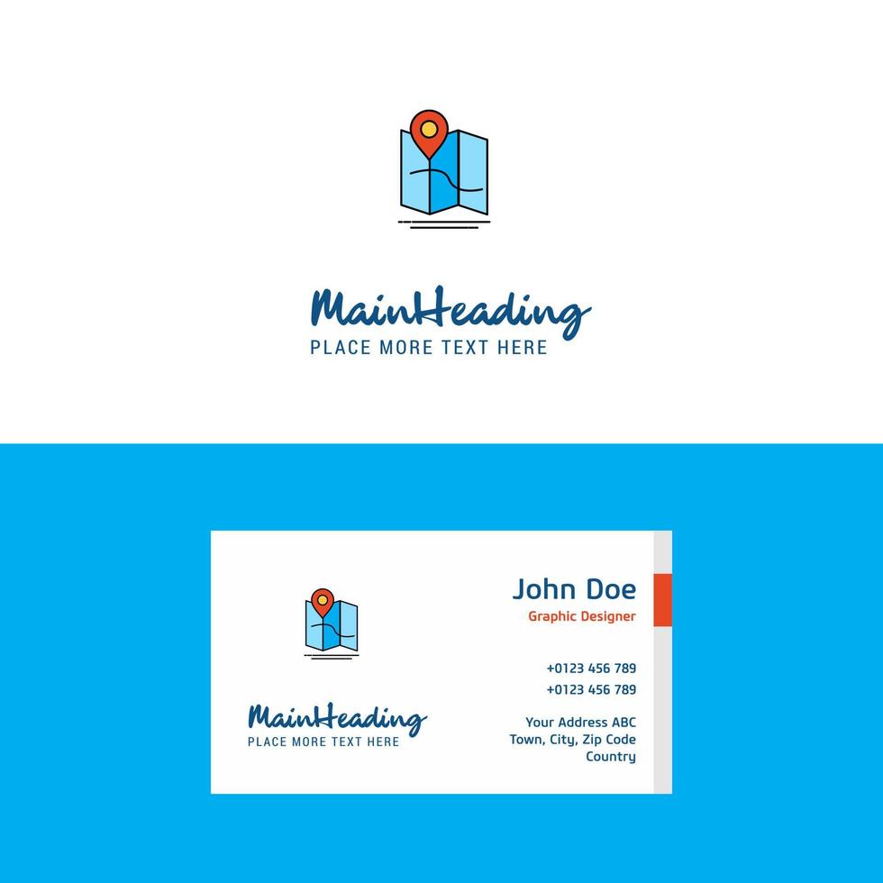 Flat Map Logo and Visiting Card Template Busienss Concept Logo Design vector