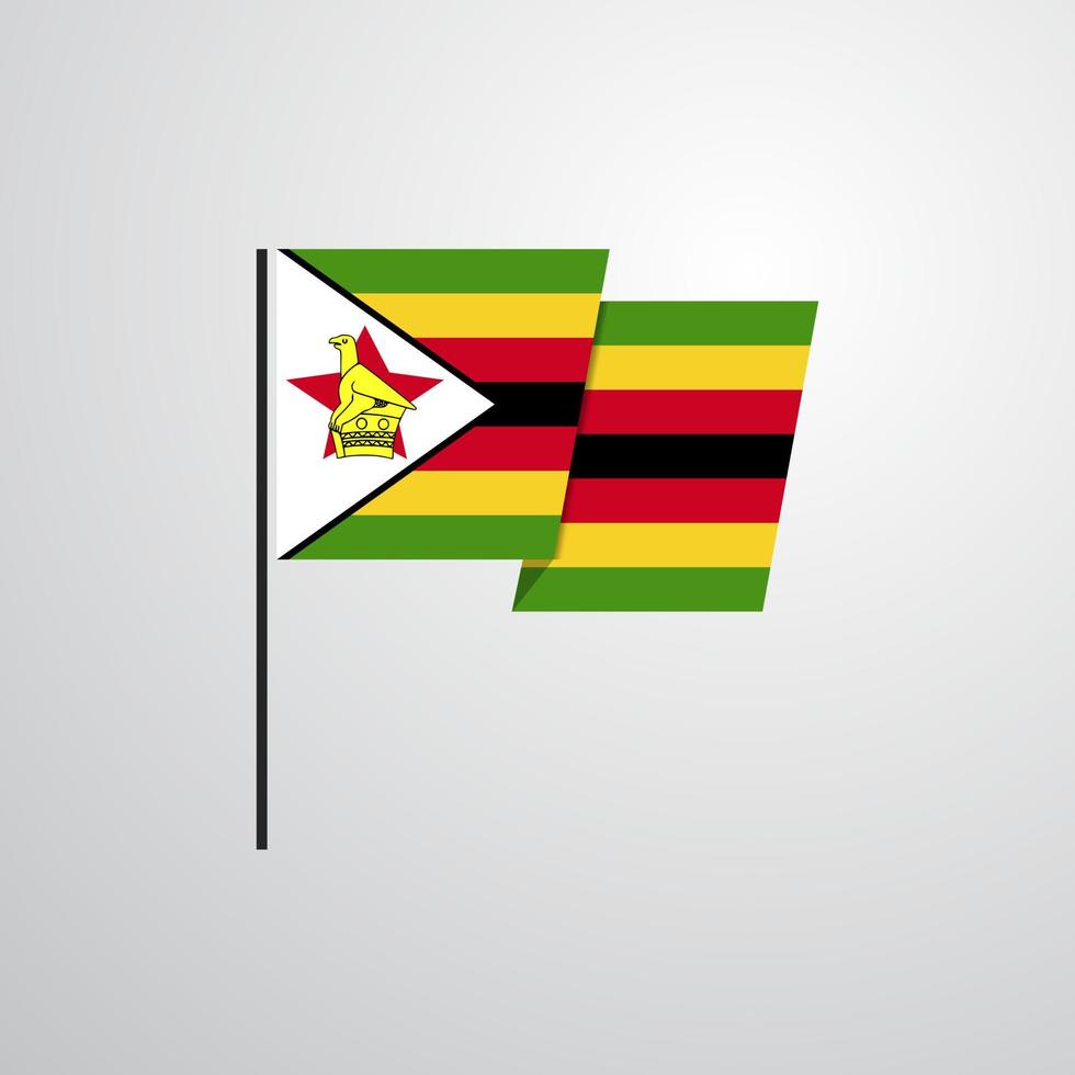 Zimbabwe waving Flag design vector