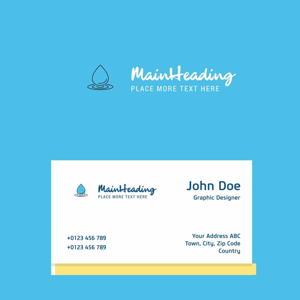 Water drop logo Design with business card template Elegant corporate identity Vector