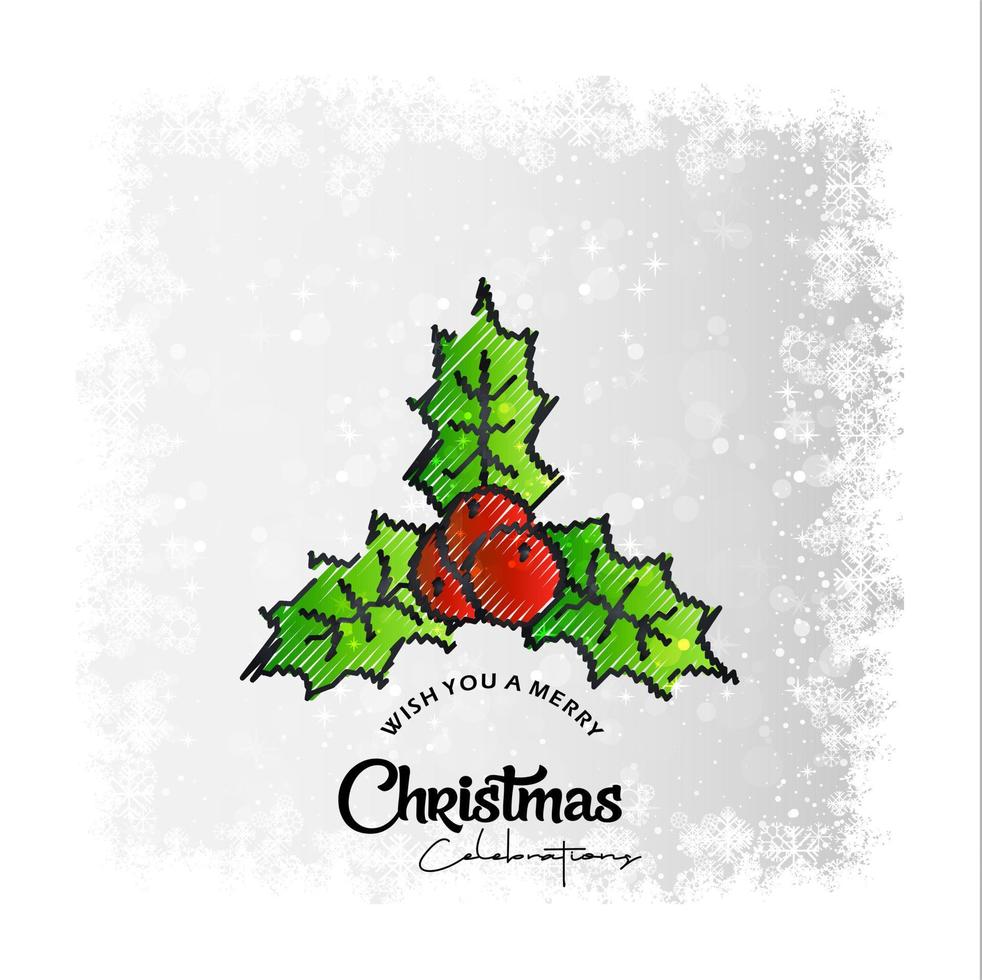 tarjeta de feliz navidad con diseño creativo y vector de fondo claro