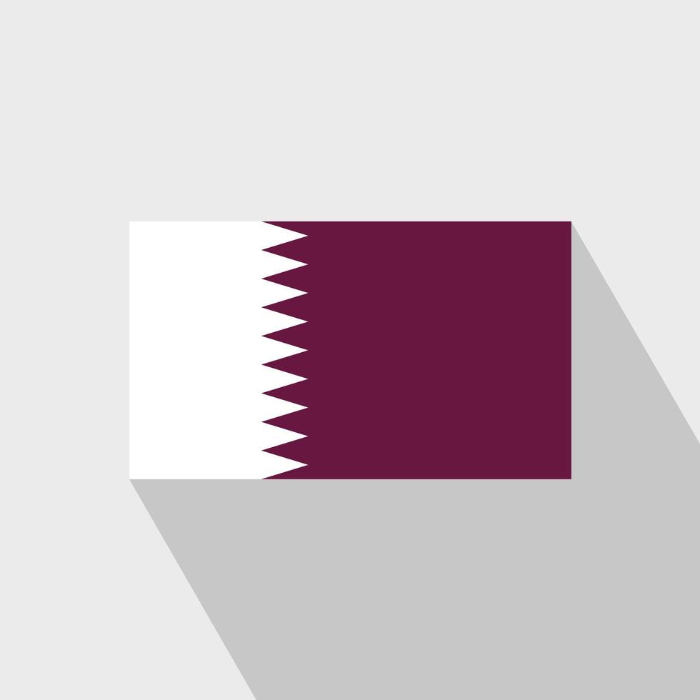 Qatar flag Long Shadow design vector