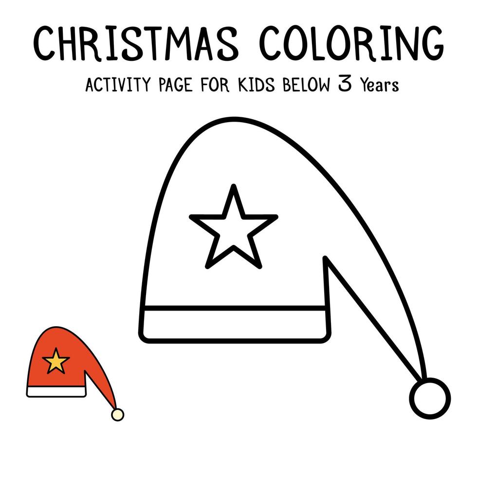 Libro de actividades navideñas para colorear para niños menores de 3 años vector