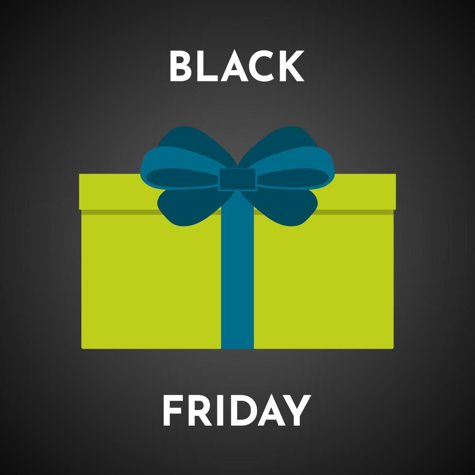 Black friday sale background with gift box. Brochure or banner template. Vector illustration