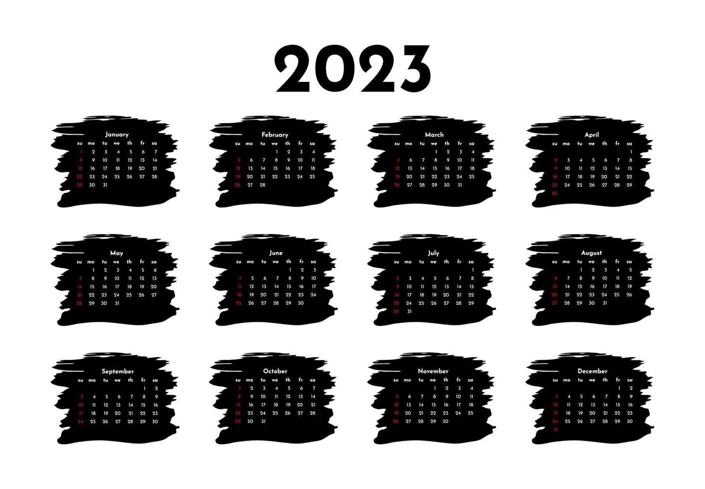 Calendar for 2023 isolated on a white background vector