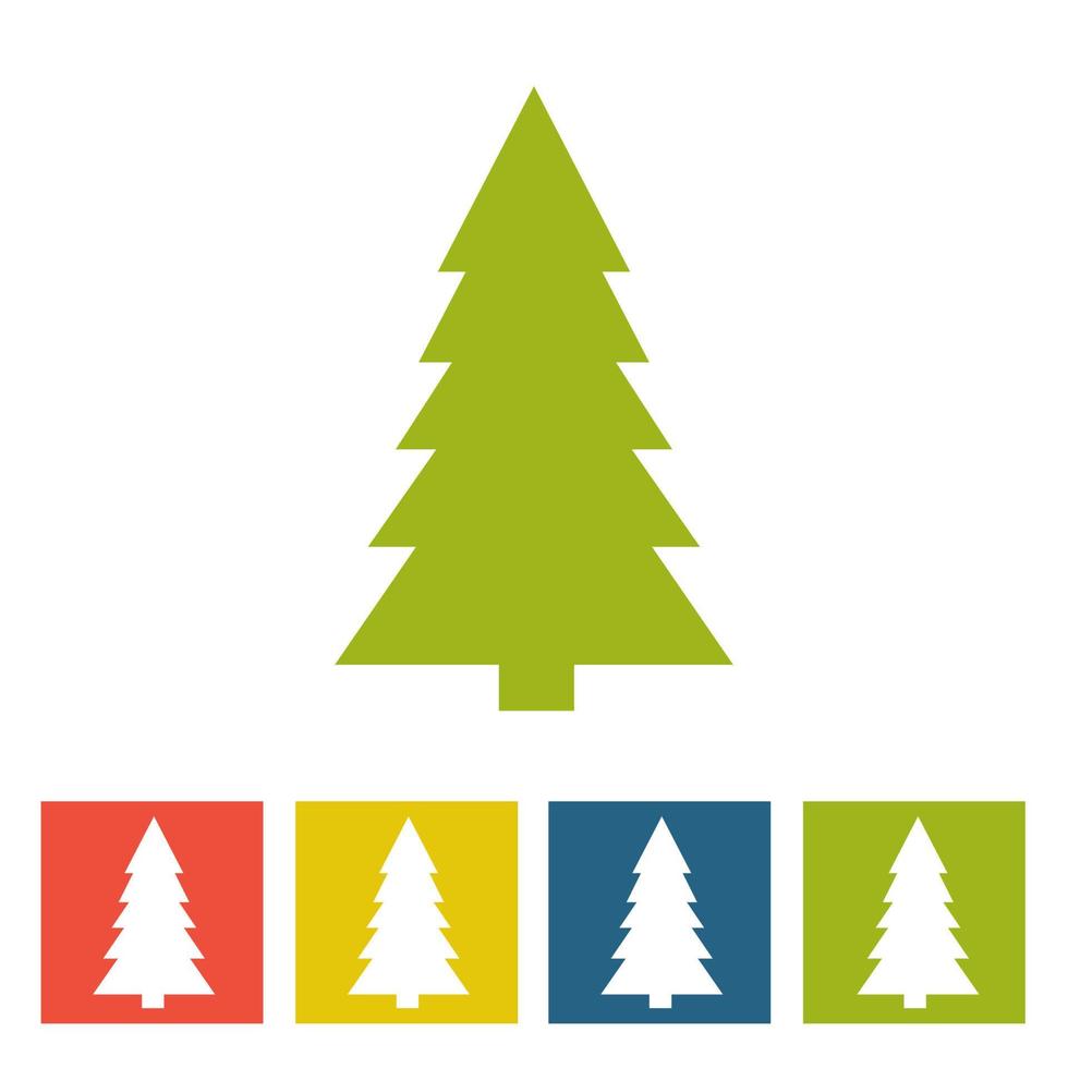 Spruce. New Year icon. Vector illustration