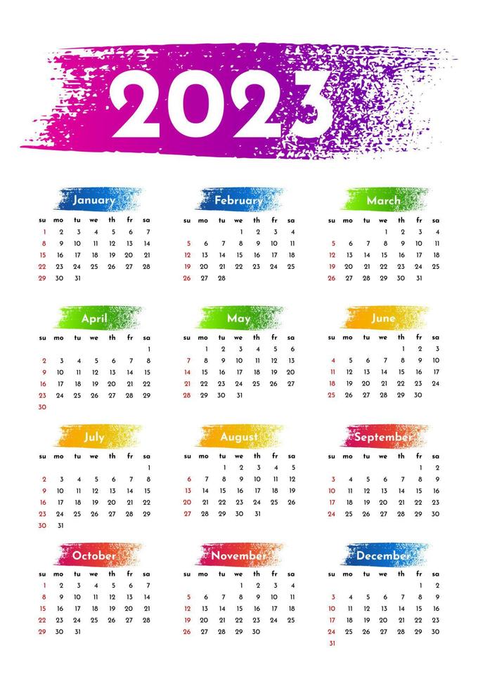 calendario para 2023 aislado en un fondo blanco vector