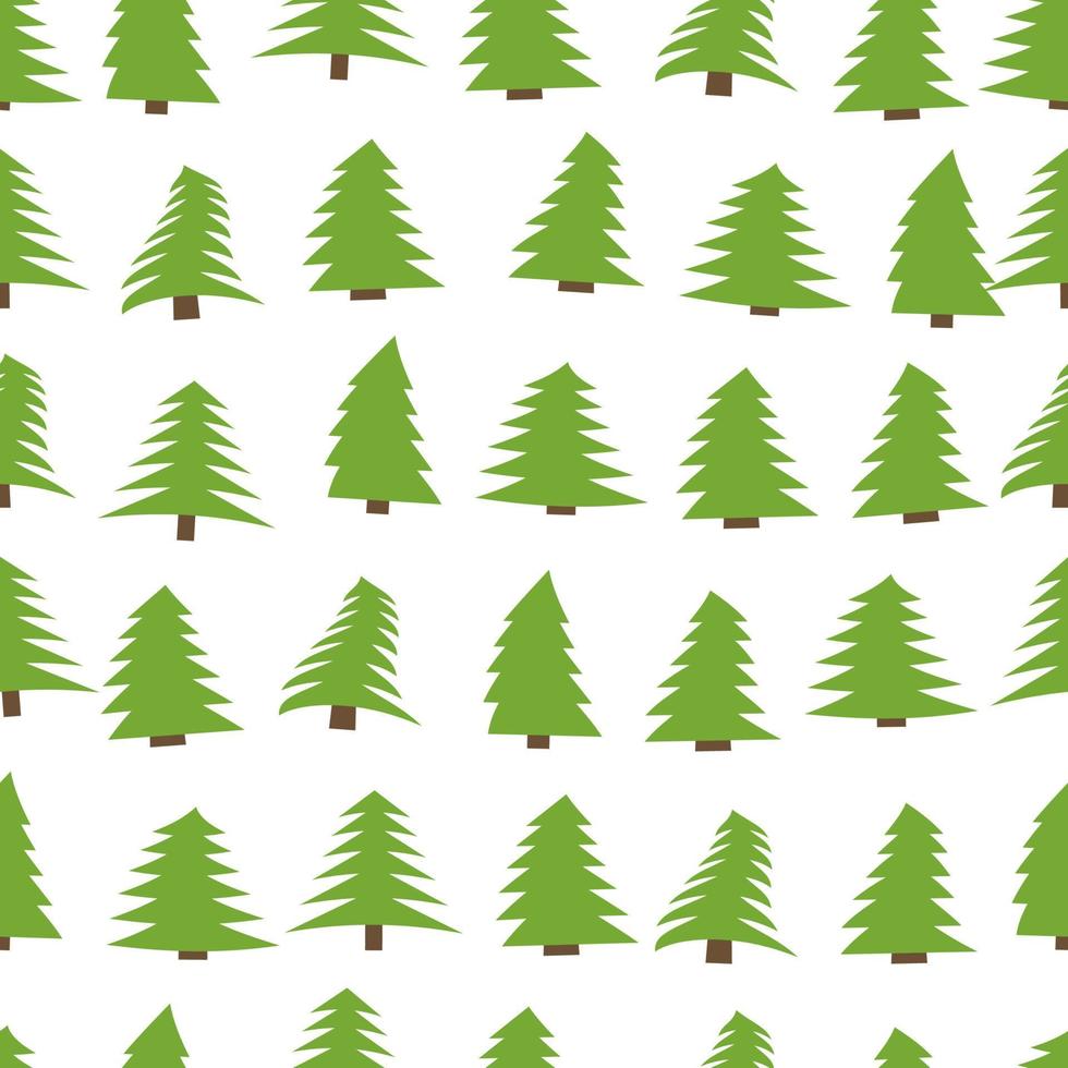 Seamless pattern with spruces on white background. Vector illustration