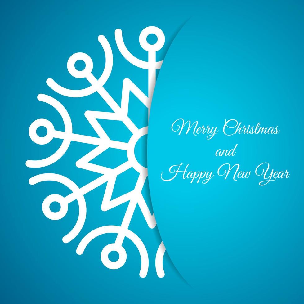 Christmas background with snowflake with shadow. Vector illustration.