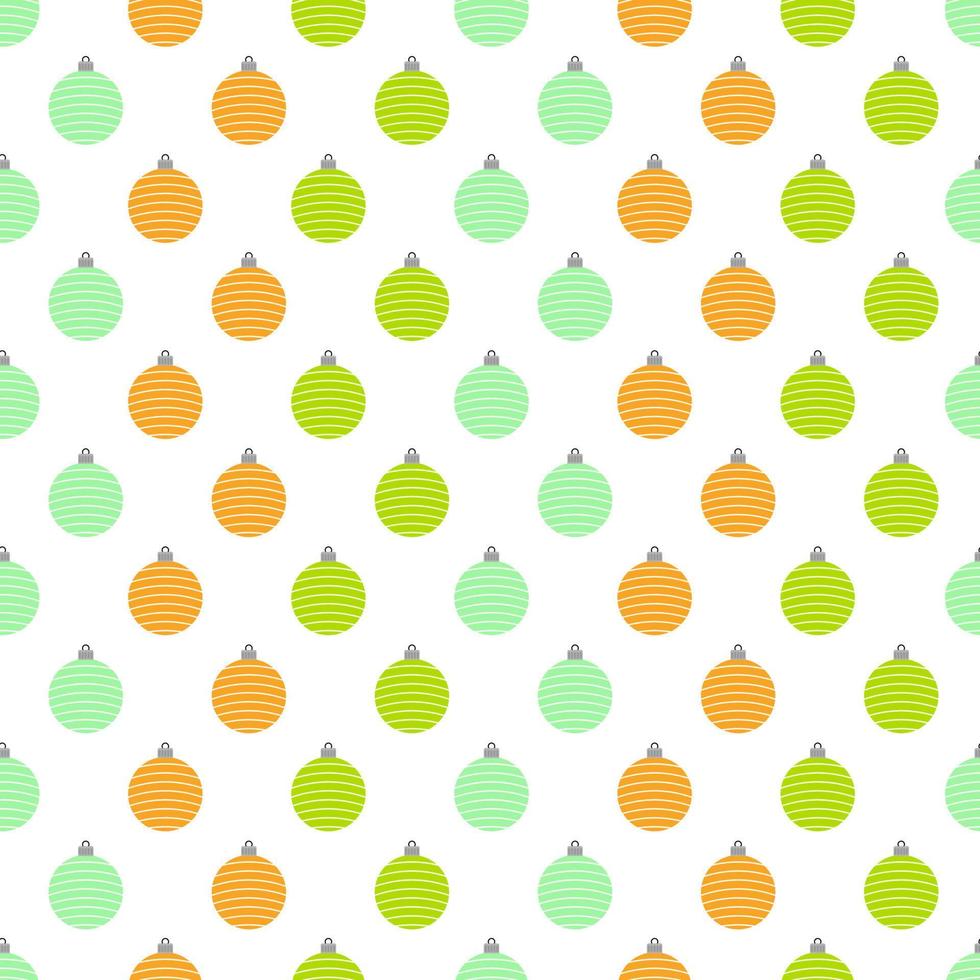 Seamless pattern with christmas balls on white background. Vector illustration
