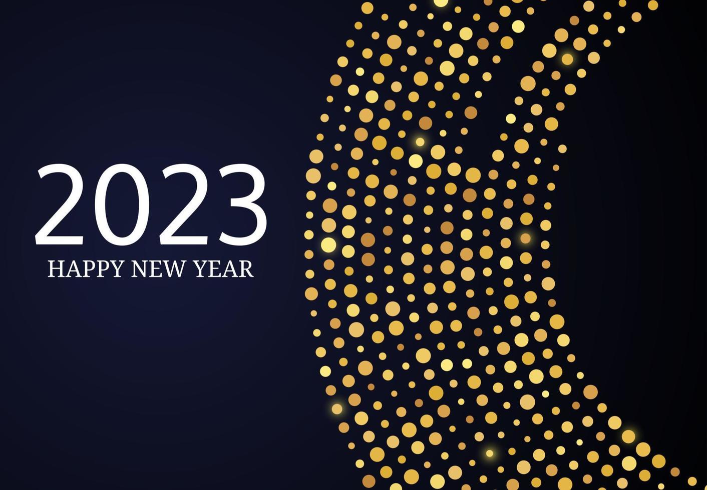 2023 Happy New Year of gold glitter pattern vector