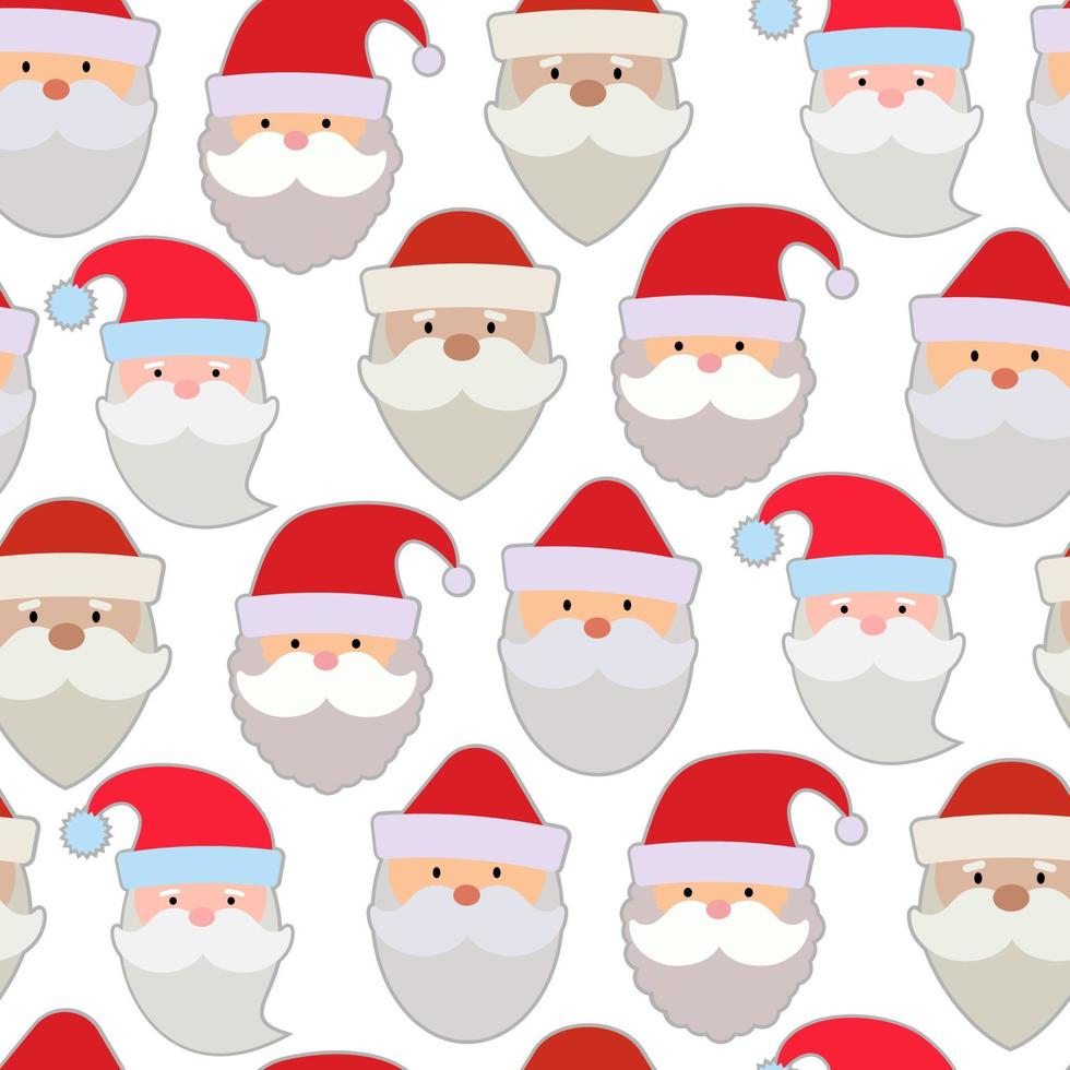 ilustración de vector transparente de las caras de santa claus.