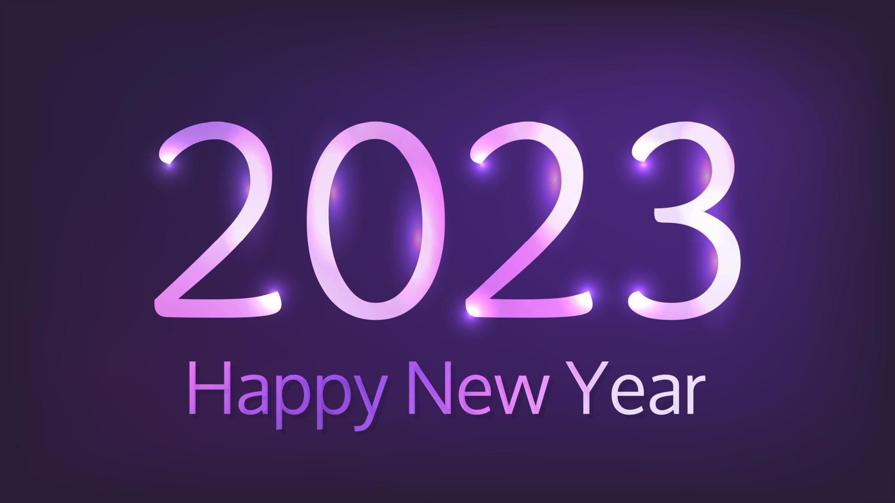 2023 Happy New Year neon background vector