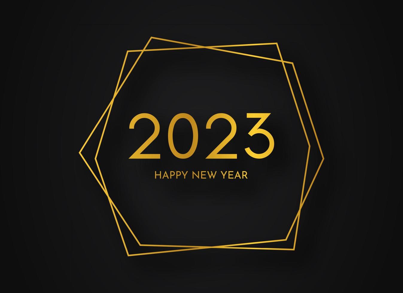 2023 feliz año nuevo fondo poligonal geométrico dorado vector