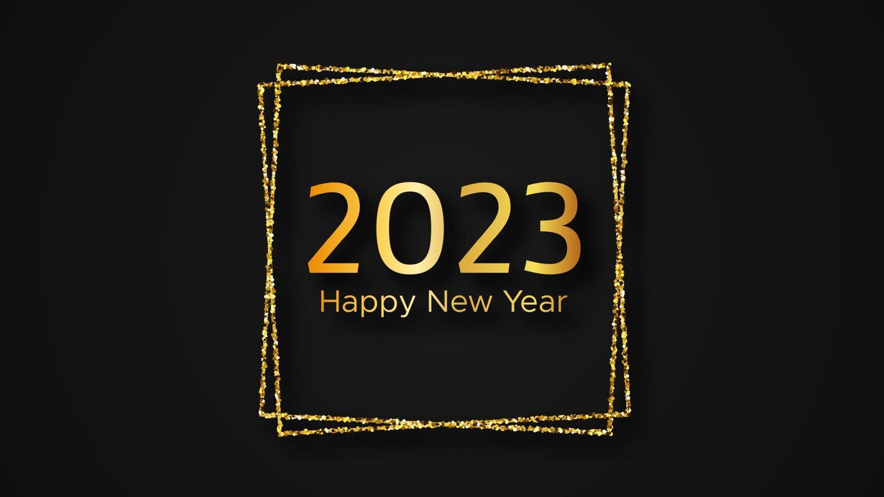 2023 Happy New Year gold background vector