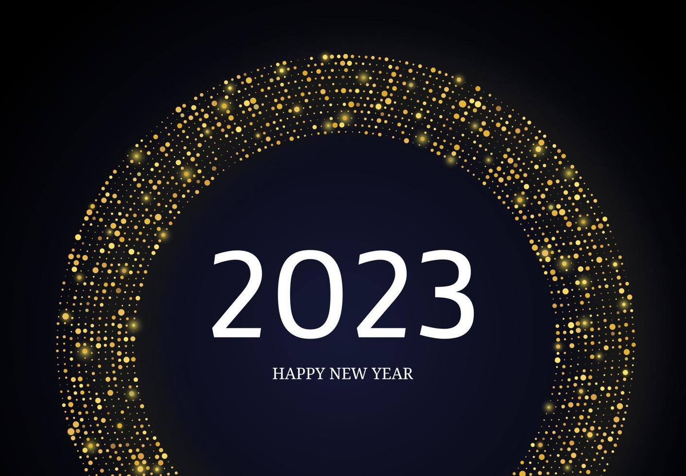 2023 Happy New Year of gold glitter pattern vector