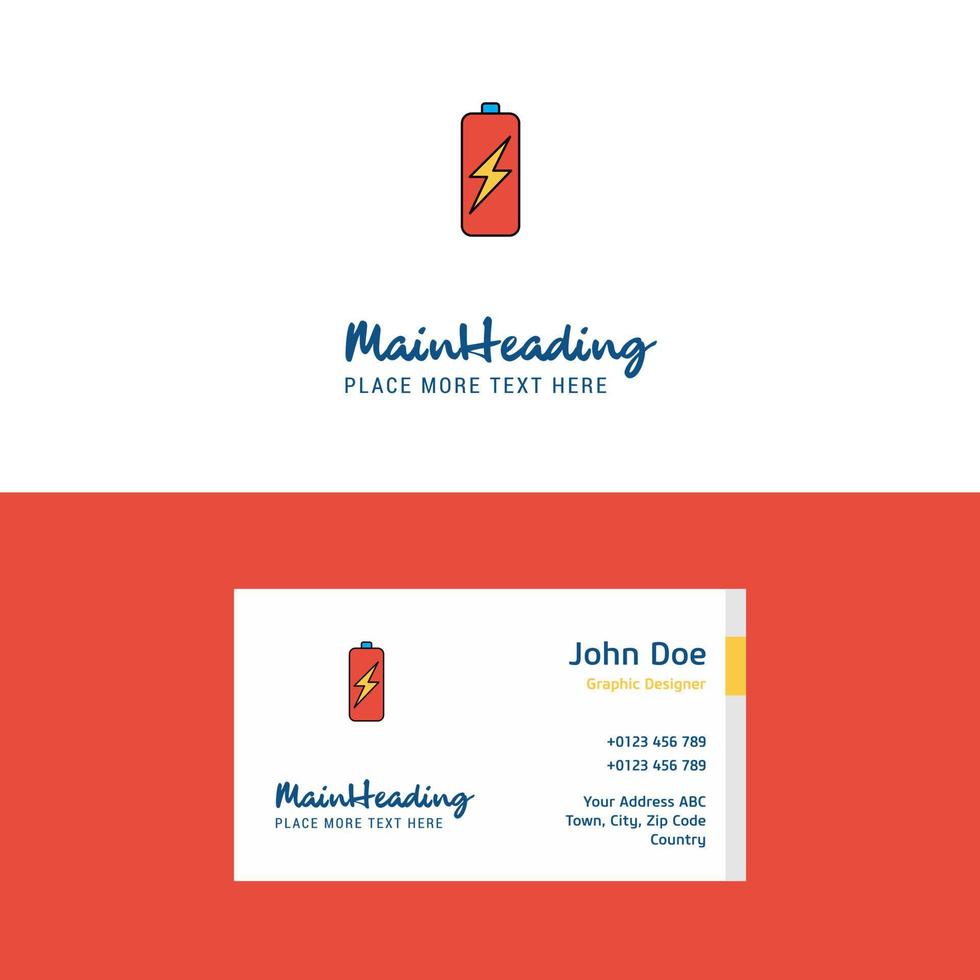 Flat Battery charging Logo and Visiting Card Template Busienss Concept Logo Design vector