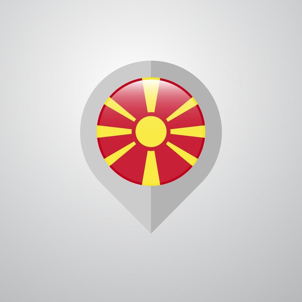 Map Navigation pointer with Macedonia flag design vector