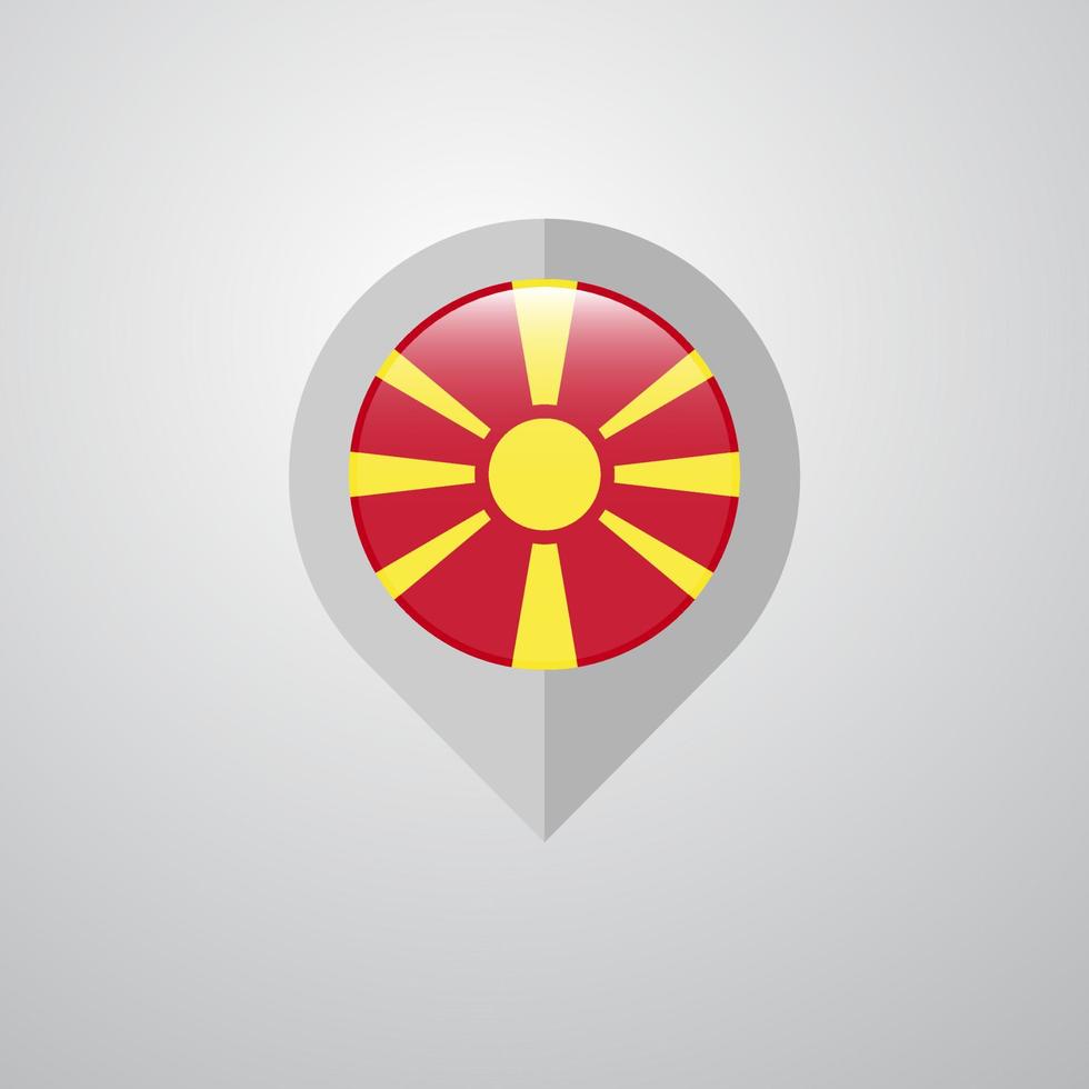 puntero de navegación de mapa con vector de diseño de bandera de macedonia